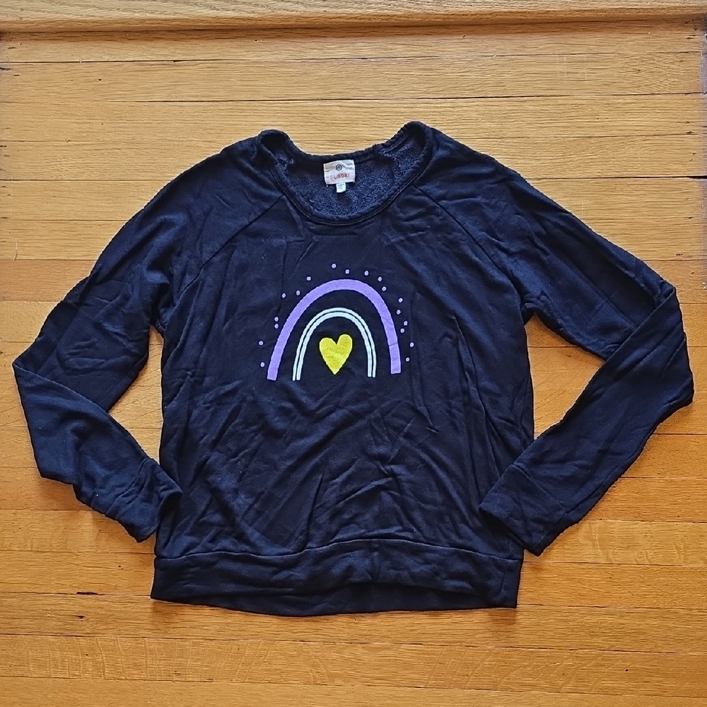 Sundry, Rainbow Graphic Raglan Sweatshirt, VGUC, Women's 1/S